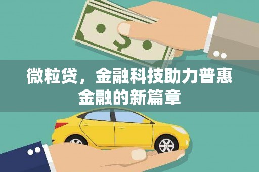 灵宝微粒贷，金融科技助力普惠金融的新篇章