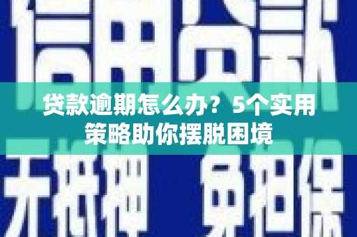 灵宝贷款逾期怎么办？5个实用策略助你摆脱困境