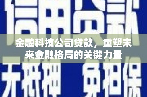 灵宝金融科技公司贷款，重塑未来金融格局的关键力量