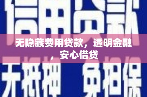 灵宝无隐藏费用贷款，透明金融，安心借贷