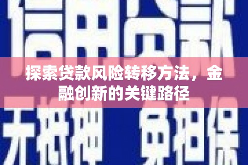 灵宝探索贷款风险转移方法，金融创新的关键路径