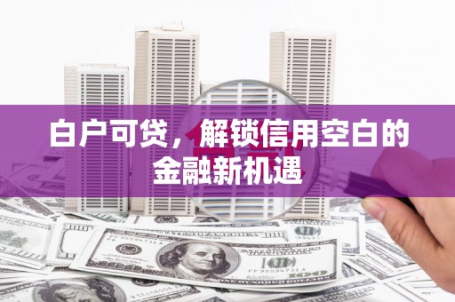 灵宝白户可贷，解锁信用空白的金融新机遇