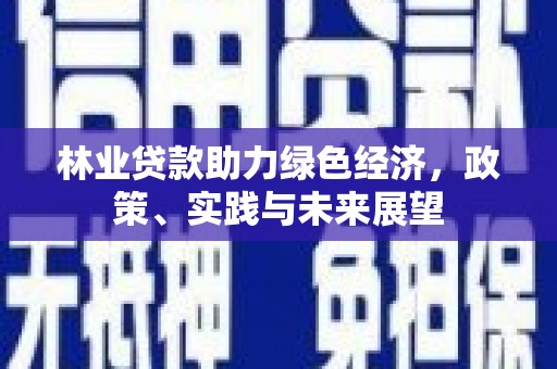 灵宝林业贷款助力绿色经济，政策、实践与未来展望
