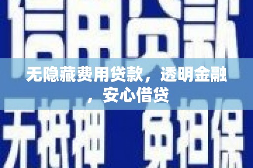 灵宝无隐藏费用贷款，透明金融，安心借贷