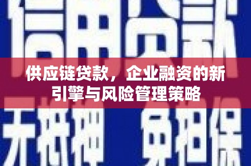 灵宝供应链贷款，企业融资的新引擎与风险管理策略