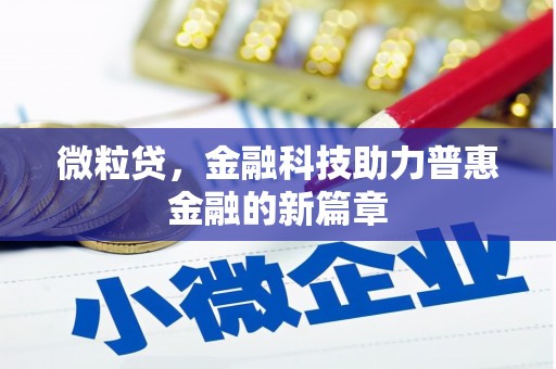 灵宝微粒贷，金融科技助力普惠金融的新篇章
