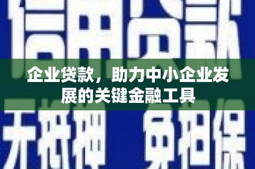 灵宝企业贷款，助力中小企业发展的关键金融工具