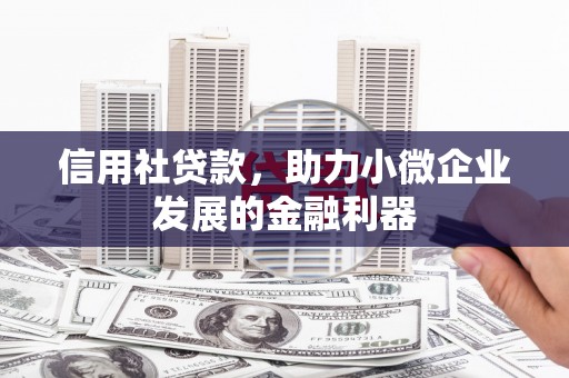 灵宝信用社贷款，助力小微企业发展的金融利器