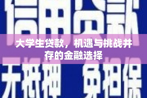 灵宝大学生贷款，机遇与挑战并存的金融选择