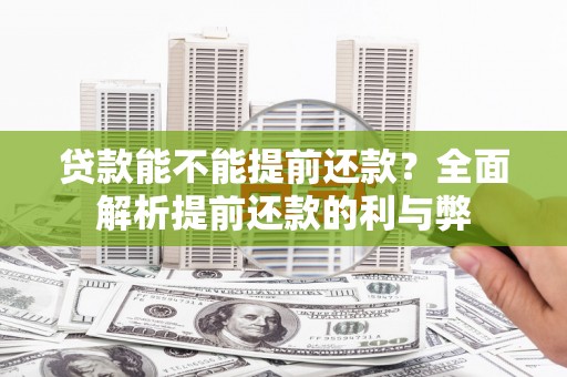灵宝贷款能不能提前还款？全面解析提前还款的利与弊