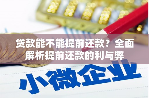 灵宝贷款能不能提前还款？全面解析提前还款的利与弊